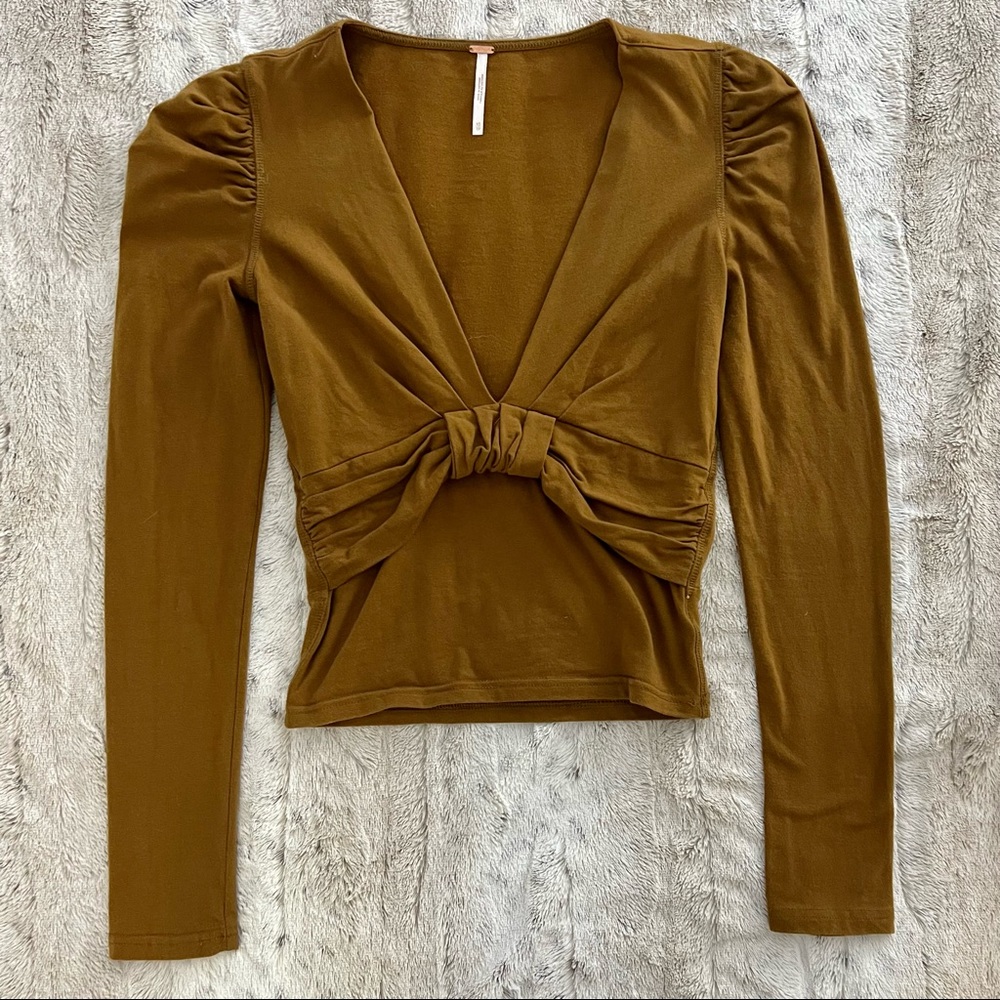 Free People Ruched V-Neck top